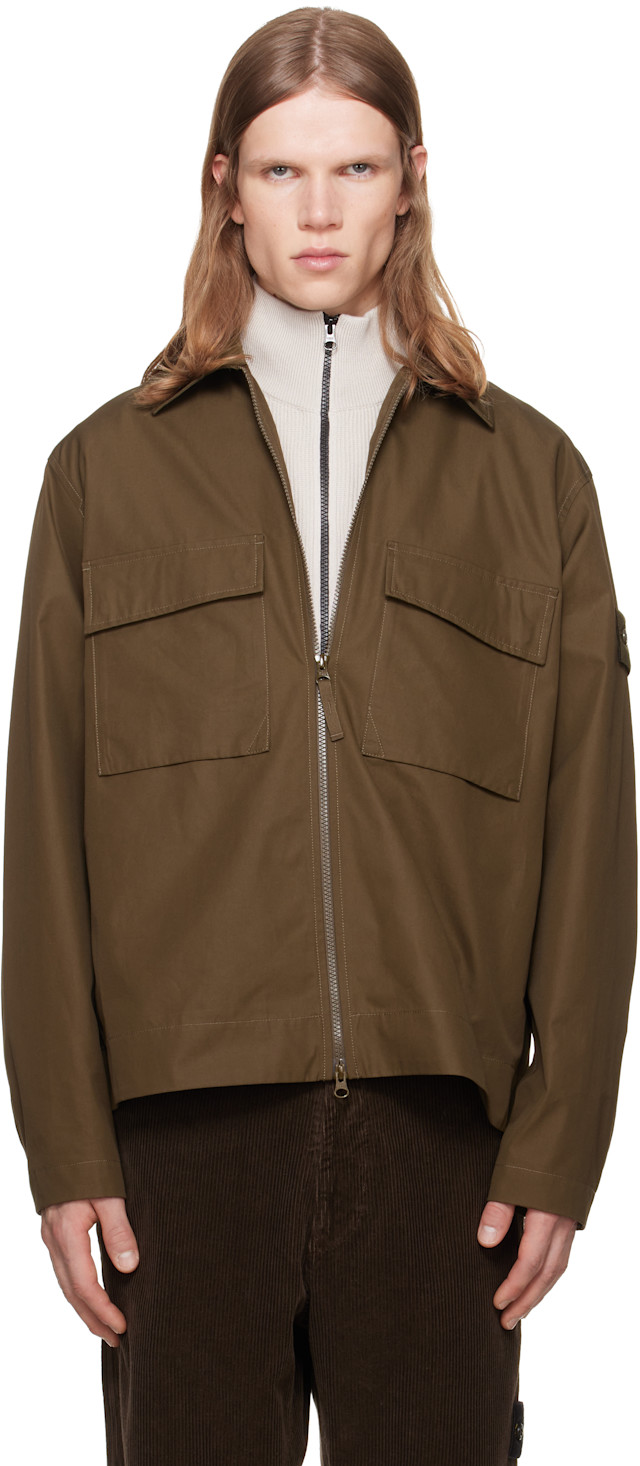 Stone Island: カーキ 1200018 All-Weather Cotton Canvas ジャケット