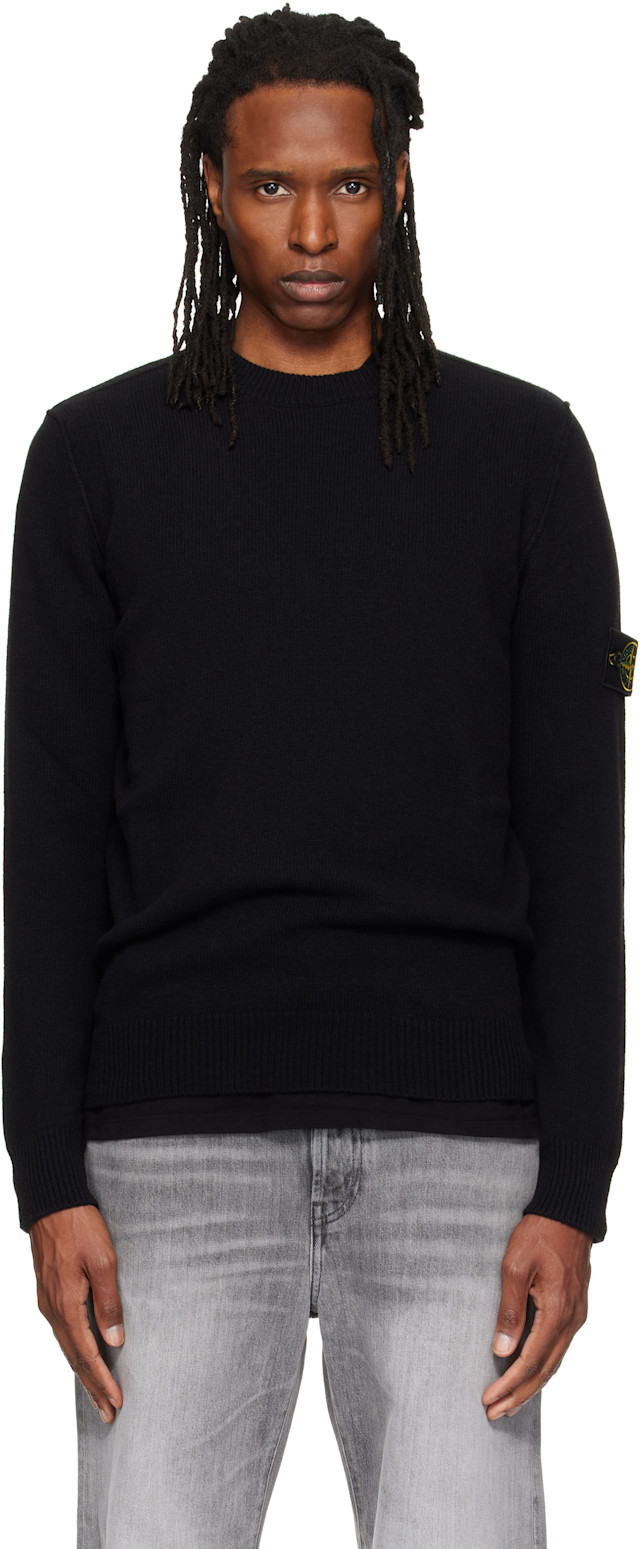 Stone Island: Black 5100072 Lambswool Sweater | SSENSE