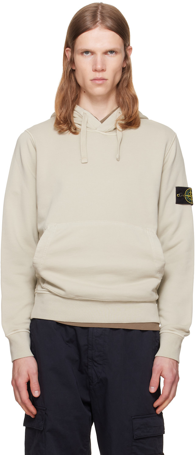 Stone Island: Beige 6100062 Organic Cotton Fleece Hoodie | SSENSE