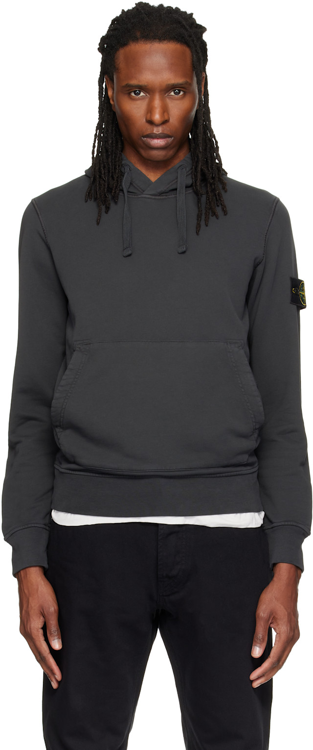 Stone Island: Gray 6100062 Organic Cotton Hoodie | SSENSE Canada