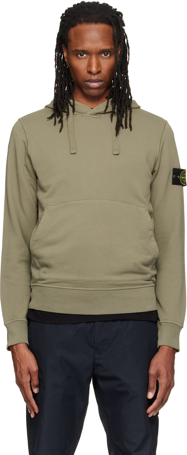 Stone Island: Khaki 6100062 Organic Cotton Hoodie | SSENSE