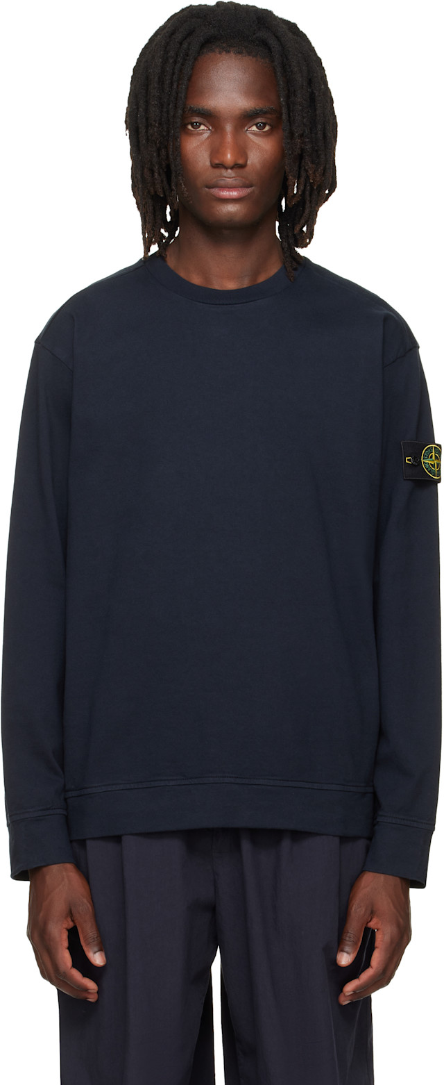 STONE  スウェット ネイビー Stone Island: ネイビー 6100057 Organic Cotton スウェットシャツ