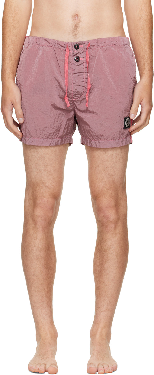 Stone Island: Pink B100003 Nylon Metal Econyl Swim Shorts | SSENSE