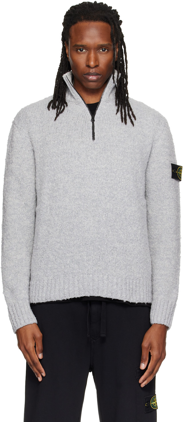 Stone Island: Gray 5100032 Speckled Wool Nylon Jacket | SSENSE