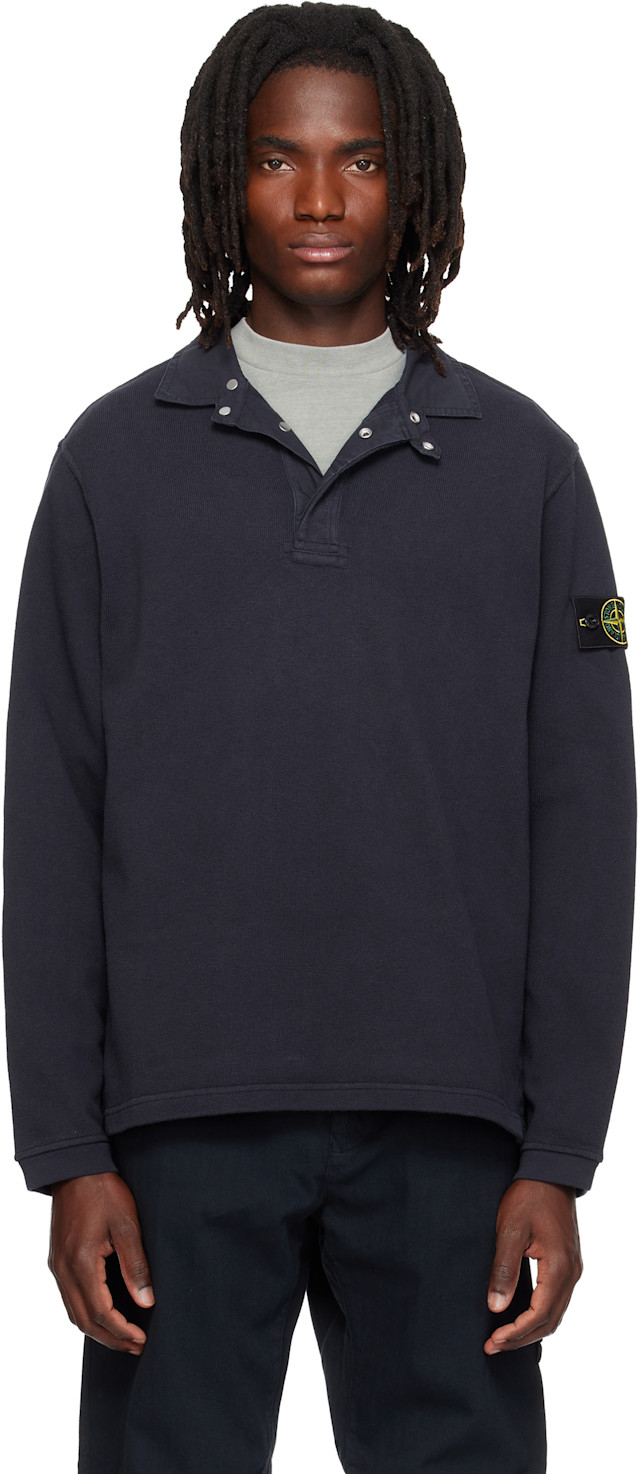 Stone Island: ネイビー 6100001 Heavy Cotton Jersey ポロシャツ