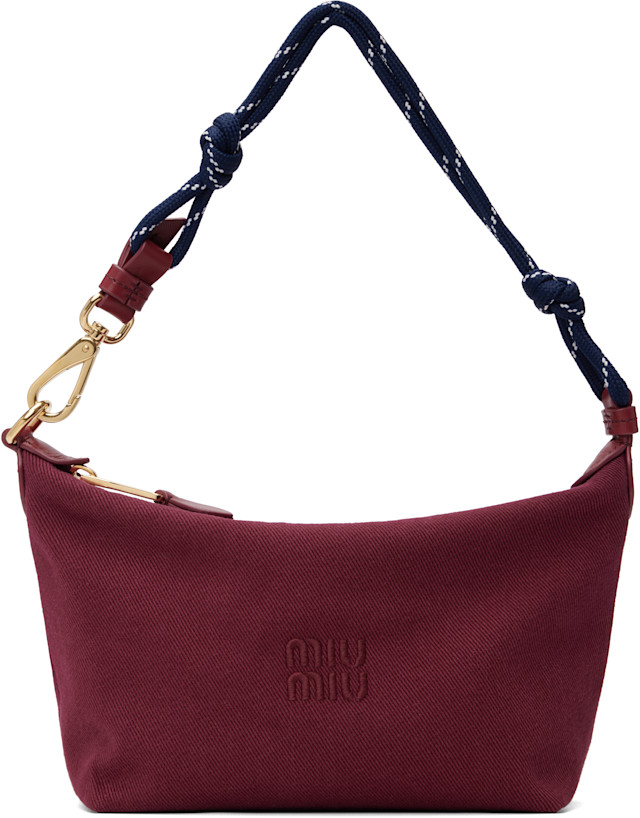 バッグ UNION The Classic Pouch (M's Burgundy) Miu Miu: Burgundy Gabardine Pouch | SSENSE Canada