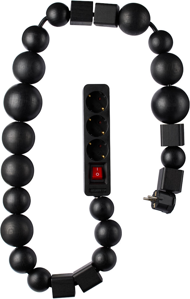 Bless: Black Wooden Cable Jewelry Multiplug Extension Cord | SSENSE Bless: Black Wooden Cable Jewelry Multiplug Extension Cord | SSENSE
