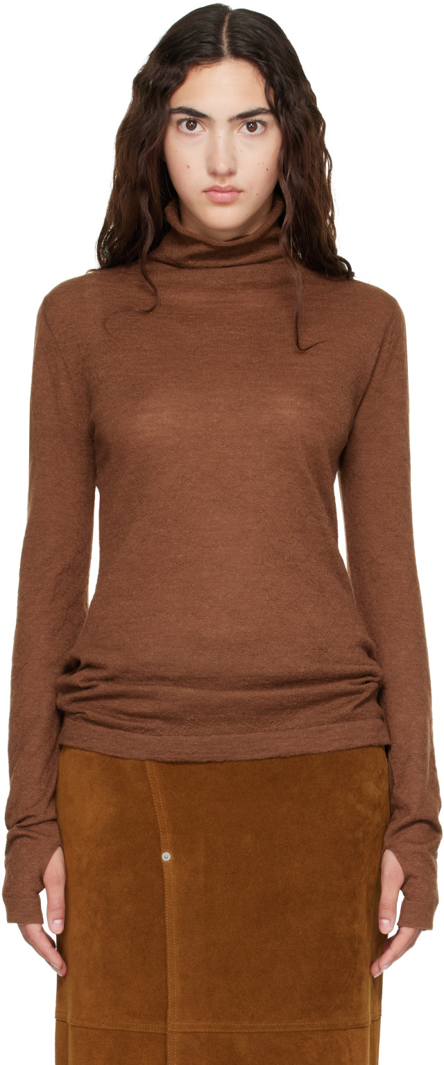 Lauren Manoogian: Brown Fine Funnel Turtleneck | SSENSE