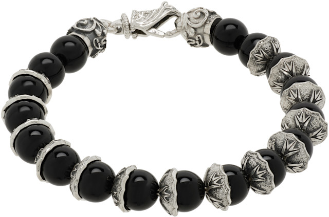 2*t様 Emanuele Bicocchi ブレスレット ヴィンテージ加工 シ Emanuele Bicocchi: Beaded Logo Bracelet | SSENSE