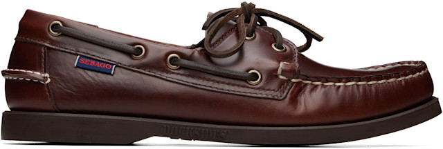 Sebago: ブラウン Docksides Portland Waxed デッキシューズ | SSENSE 日本