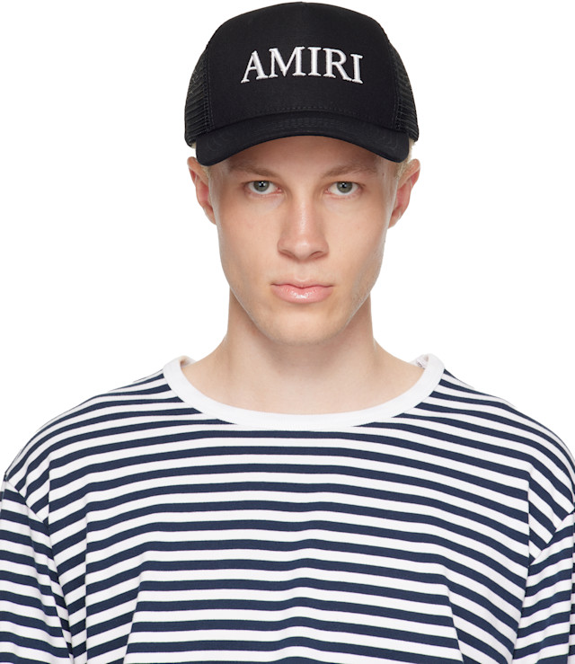 AMIRI キャップ ブラック AMIRI: Black 'Amiri' Core Logo Trucker Cap | SSENSE