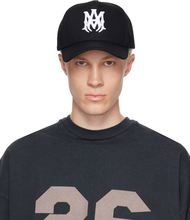 AMIRI: Black 'MA' Full Canvas Cap | SSENSE