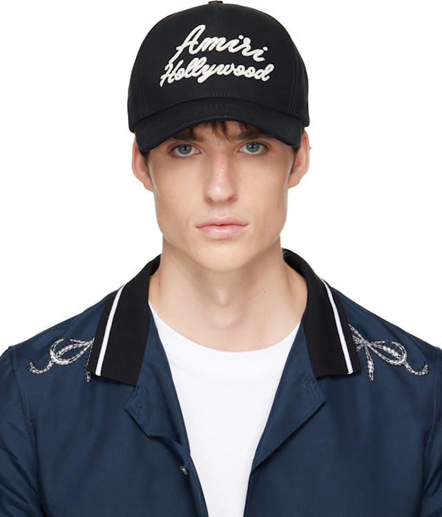 AMIRI: Black 'Amiri Hollywood' Canvas Cap | SSENSE Japan