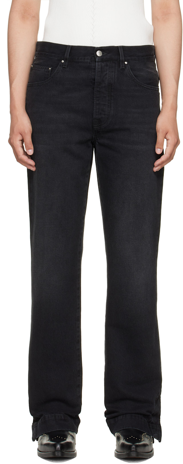 AMIRI flare denimフレアデニム　32 AMIRI: Black Straight Flare Jeans | SSENSE