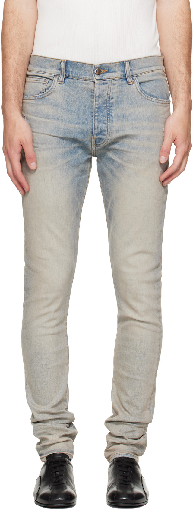 （初期モデル・希少）AMIRI stack jean denim 28 BLUE AMIRI: Blue Stack Jeans | SSENSE Canada