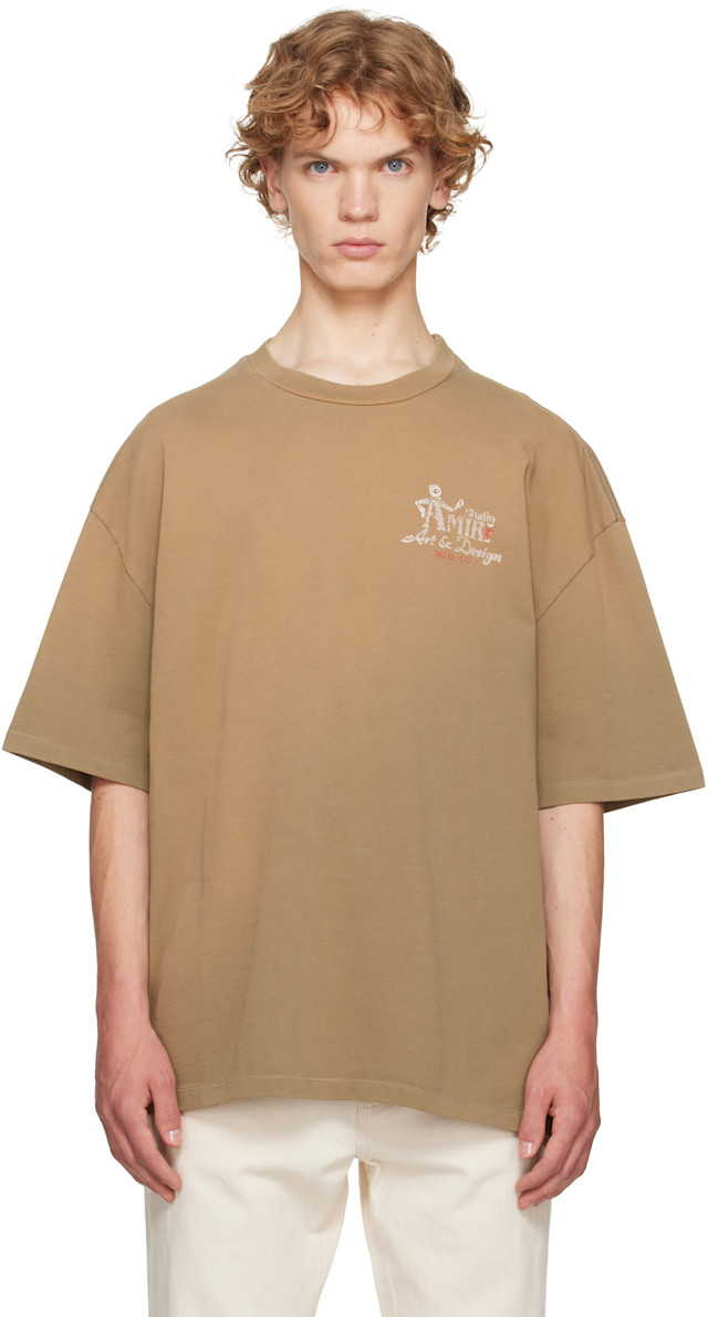 AMIRI: ブラウン 'Amiri Studio' オーバーサイズ Tシャツ | SSENSE 日本