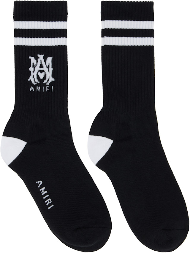 正規品　新品未開封　AMIRI ソックス 41-42 黒 AMIRI: ブラック MA Core ロゴ ソックス | SSENSE 日本