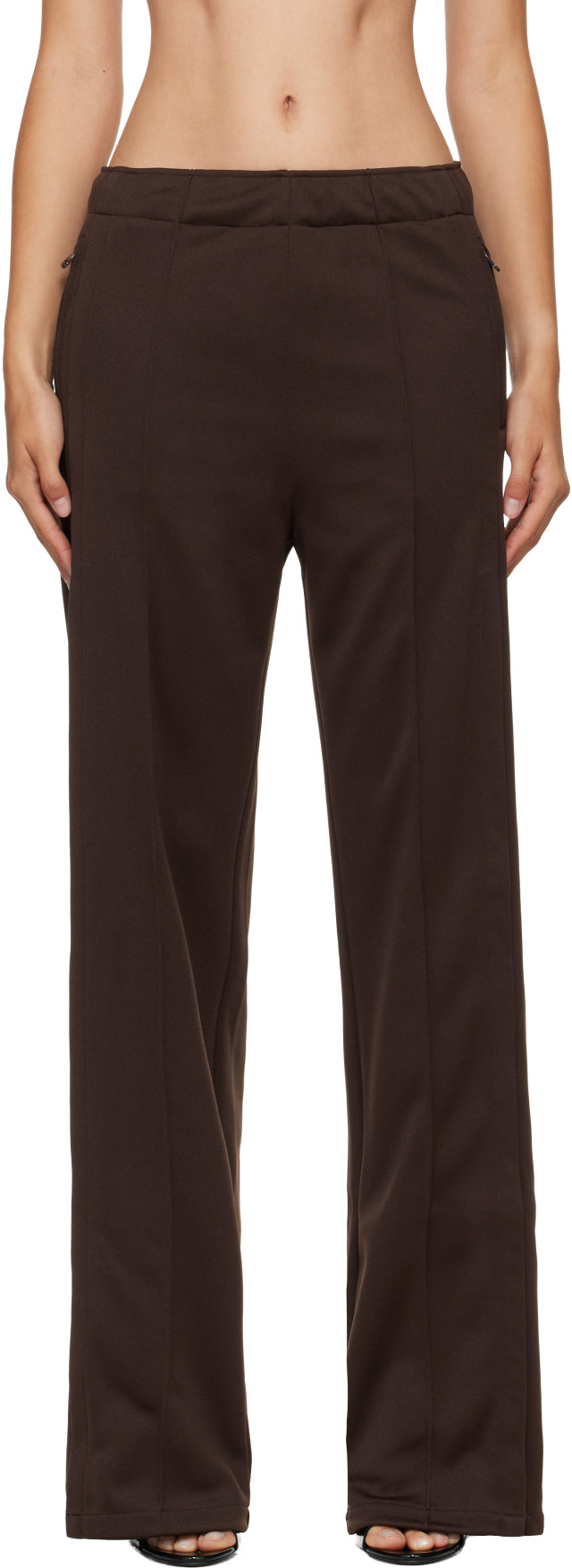 Courrèges: Brown Interlock Tracksuit Sweatpants | SSENSE