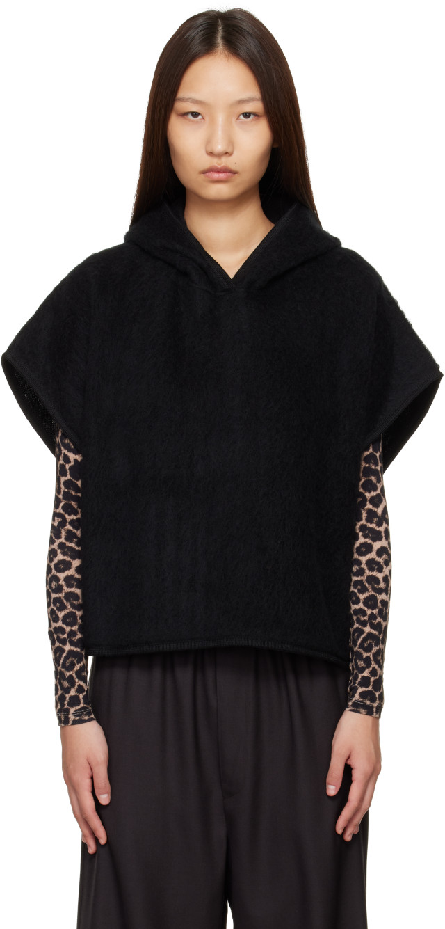 Baserange: Black Fortu Hooded Vest | SSENSE