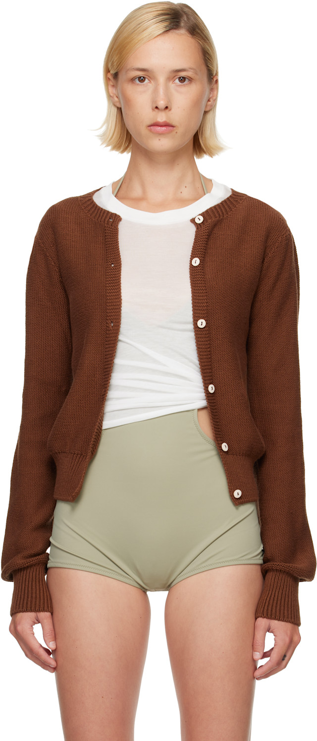 baserange カーディガン　ブラウン　S Baserange: Brown Tier Cardigan | SSENSE United Kingdom