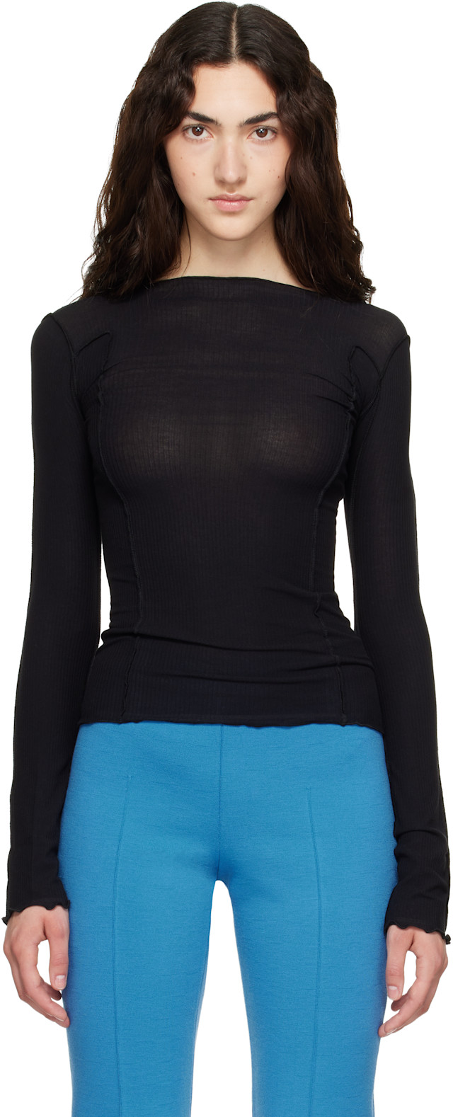 Baserange: Black Omato Long Sleeve T-shirt | SSENSE