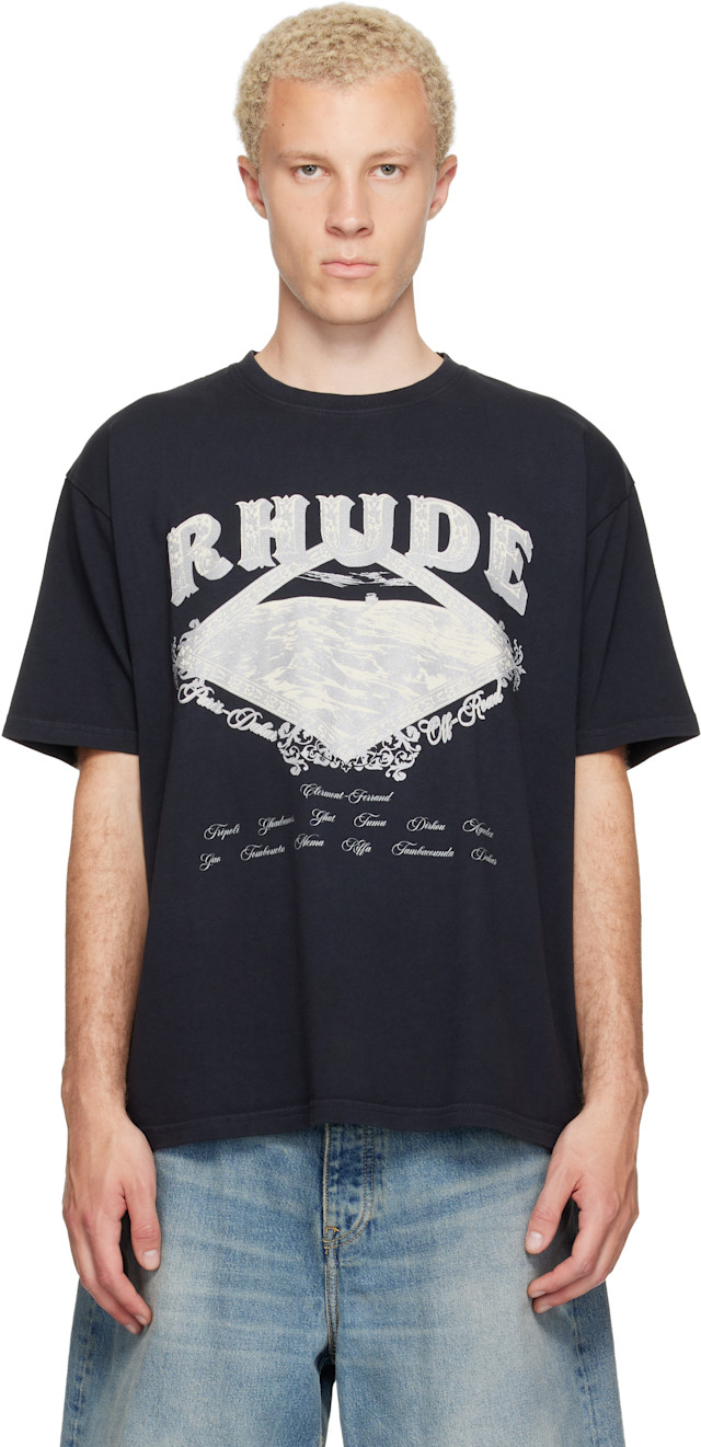 Rhude: Black Dakar Convoy T-shirt | SSENSE