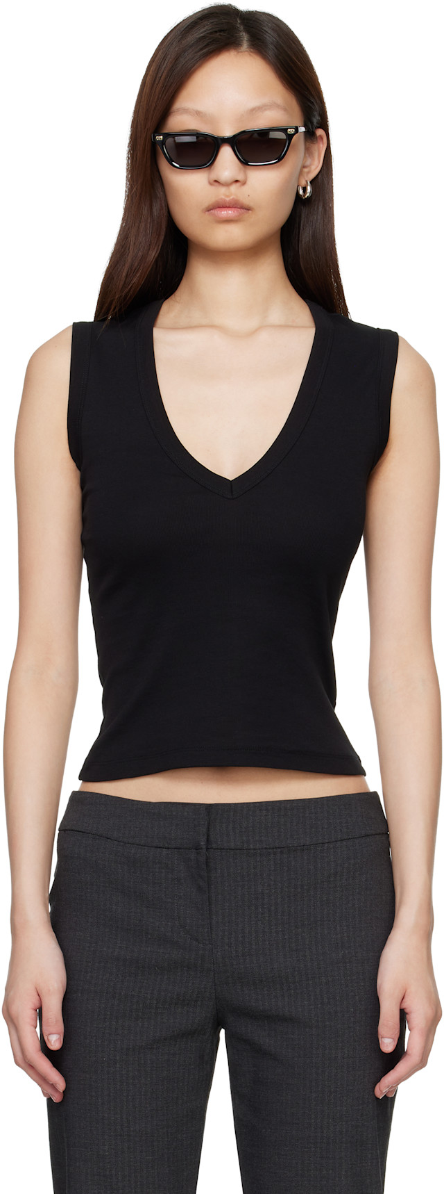 FLORE FLORE: Black Dewi Tank Top | SSENSE Canada