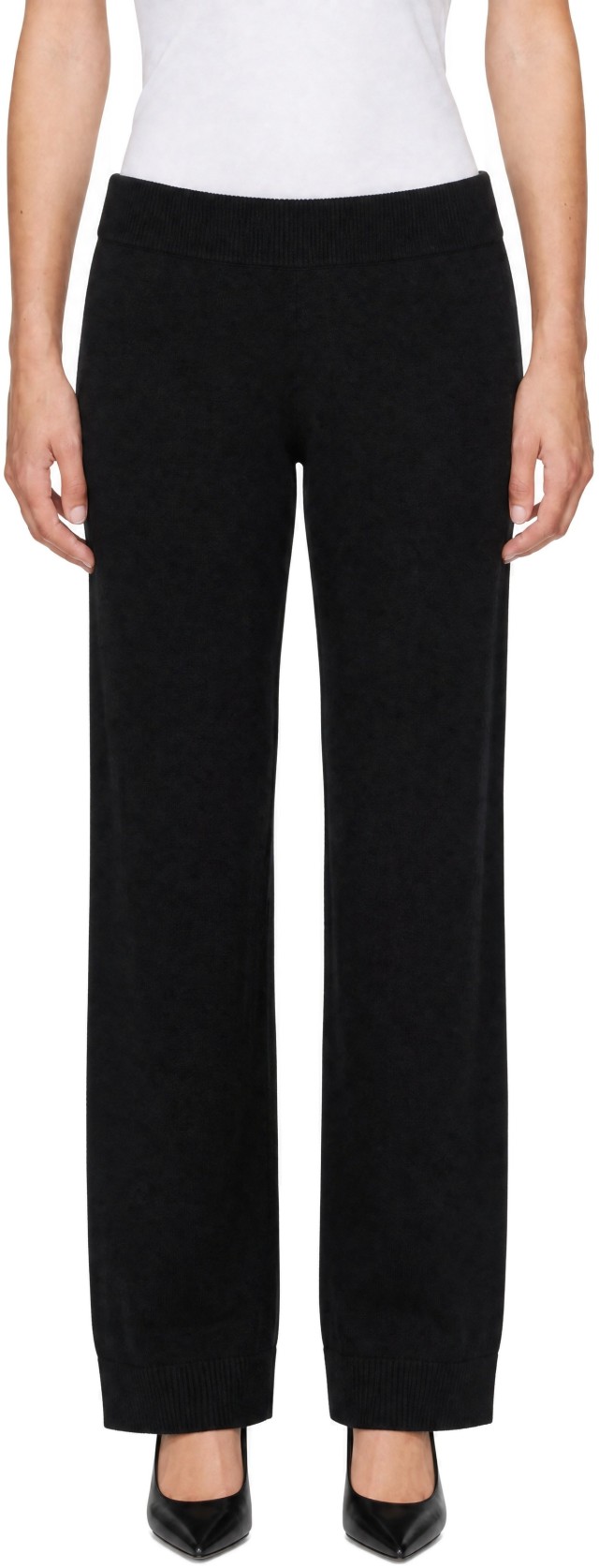 Entire Studios: Black Knit Cashmere Lounge Pants | SSENSE