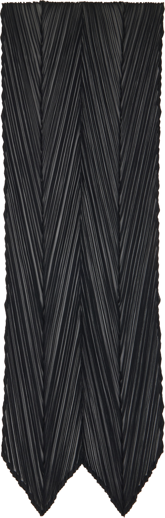 PLEATS PLEASE ISSEY MIYAKE: Black Skinny Scarf | SSENSE Canada