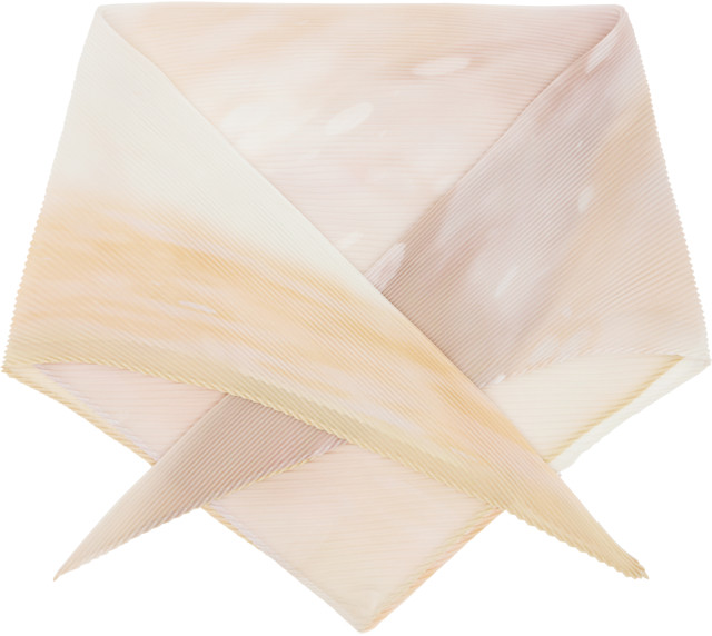 PLEATS PLEASE ISSEY MIYAKE: Taupe & Orange Sea Bubble Scarf | SSENSE