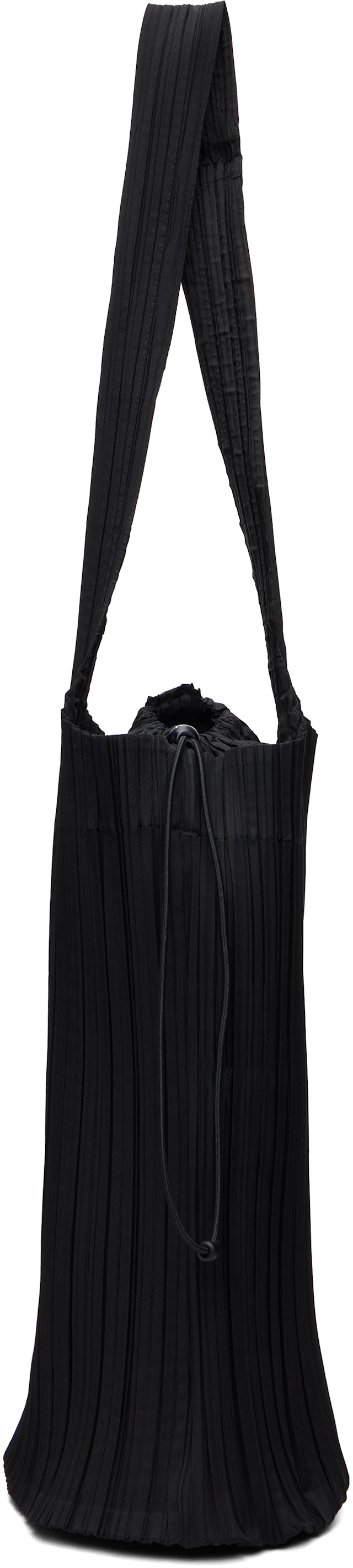 PLEATS PLEASE ISSEY MIYAKE: Black Pleats Swan Tote | SSENSE