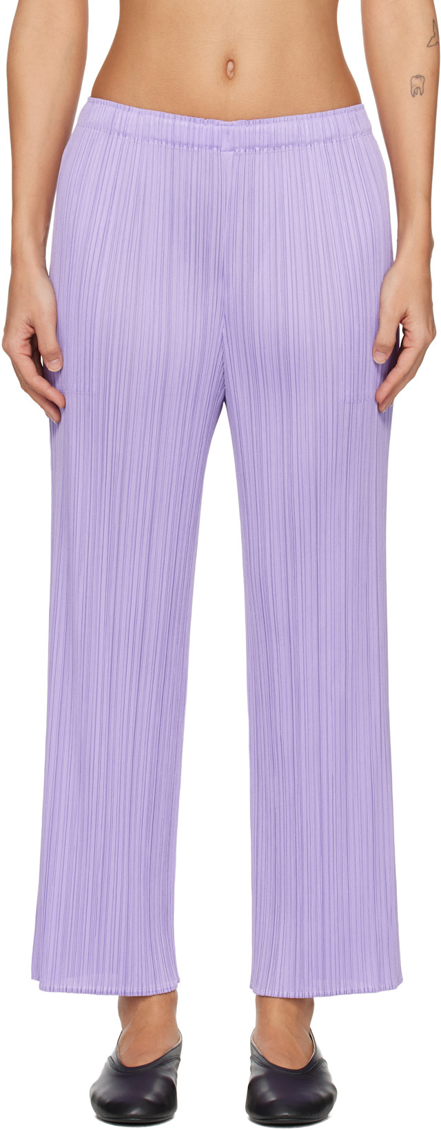 PLEATS PLEASE ISSEY MIYAKE: Purple Monthly Colors April Trousers