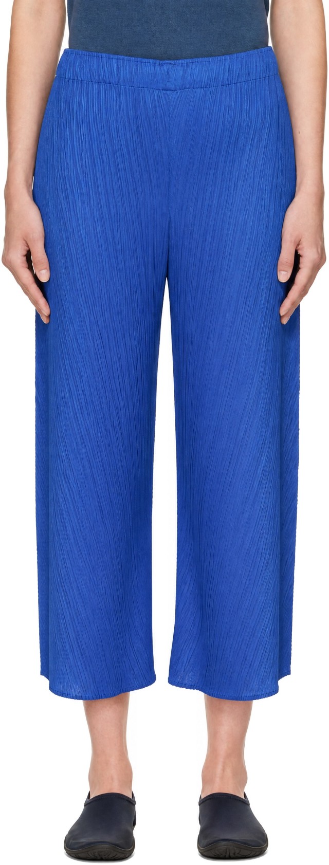 PLEATS PLEASE ISSEY MIYAKE: Blue Coast Trousers | SSENSE