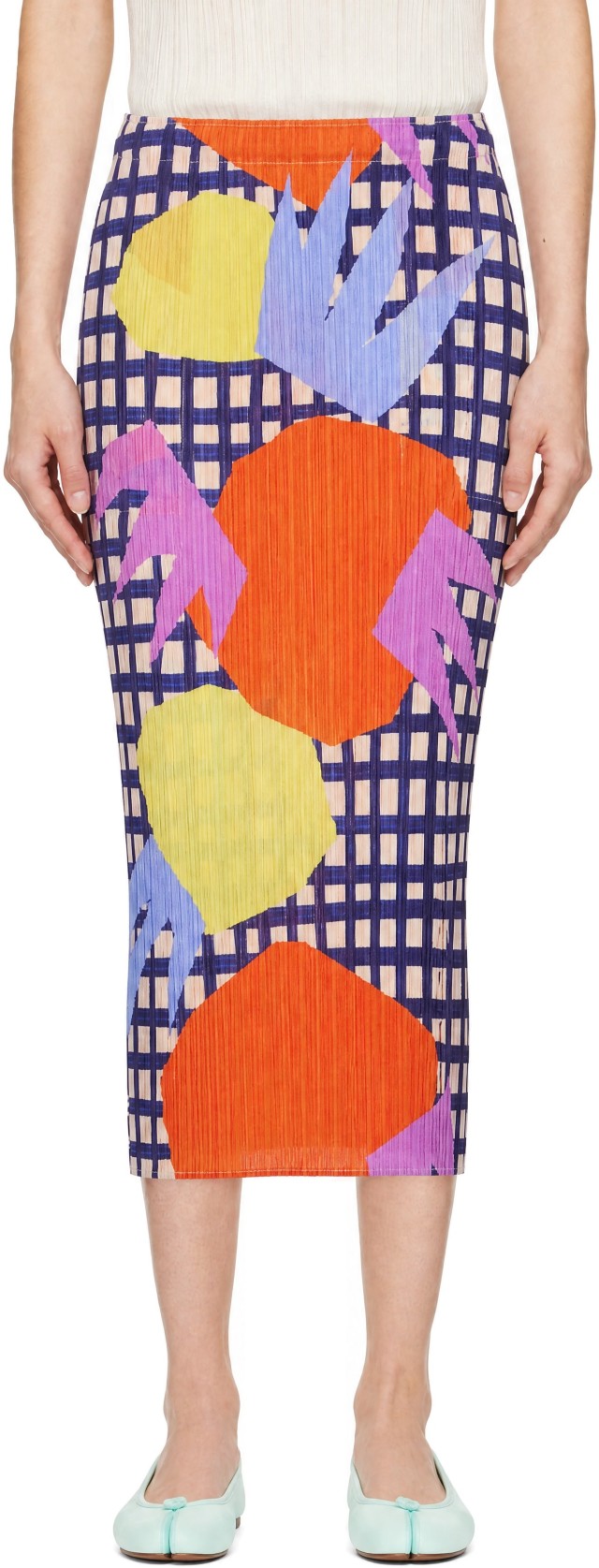 PLEATS PLEASE ISSEY MIYAKE: Multicolor Market Midi Skirt | SSENSE