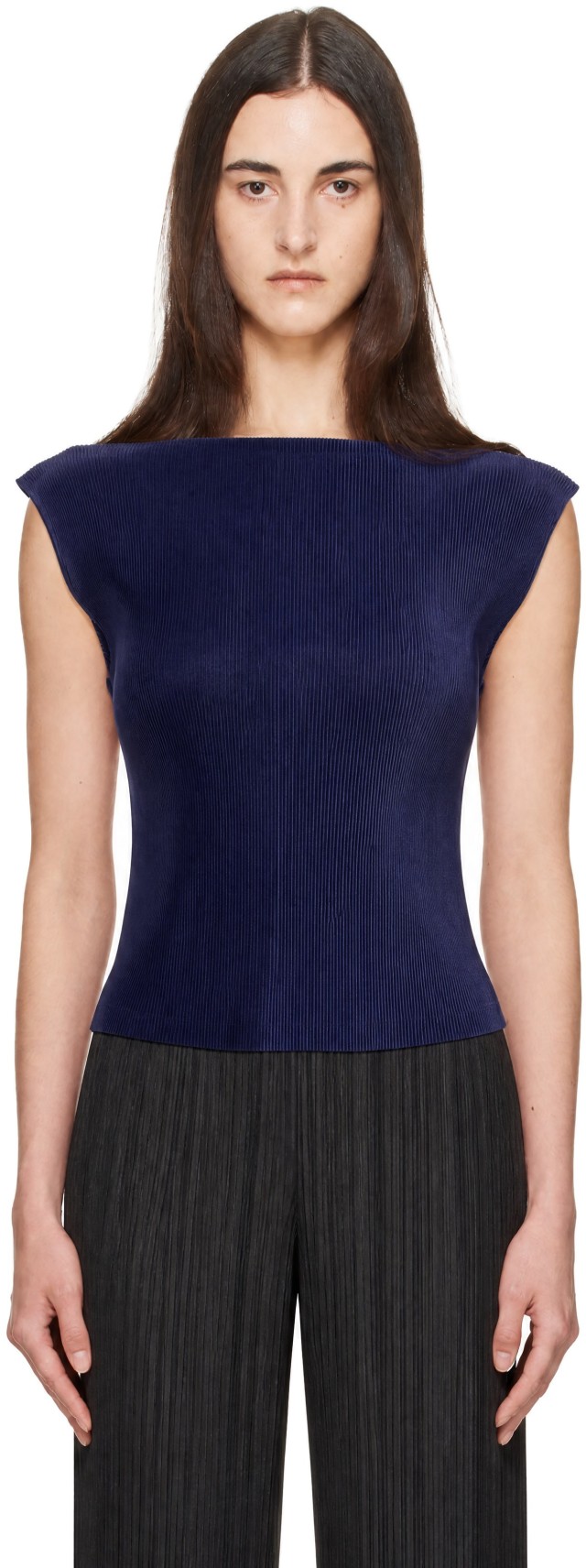 PLEATS PLEASE ISSEY MIYAKE: Navy Mist September Top | SSENSE Canada PLEATS PLEASE ISSEY MIYAKE: Navy Mist September Top | SSENSE Canada