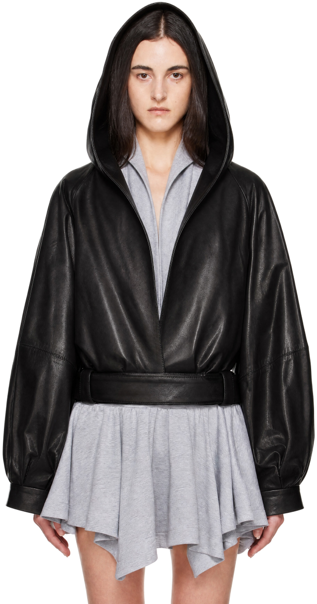 FIDAN NOVRUZOVA: Black Lael Leather Jacket | SSENSE Canada