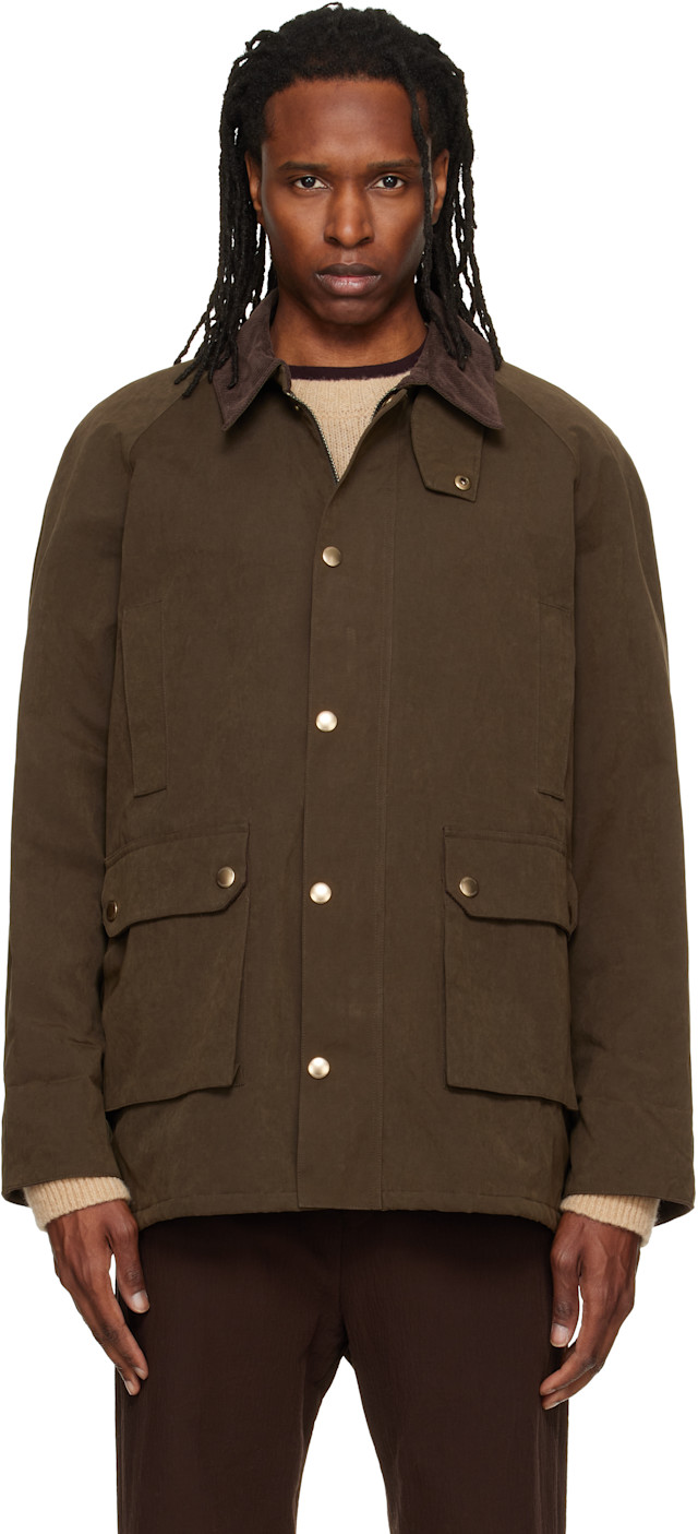 Dunst: カーキ Waxed Cotton ハンティングジャケット | SSENSE 日本