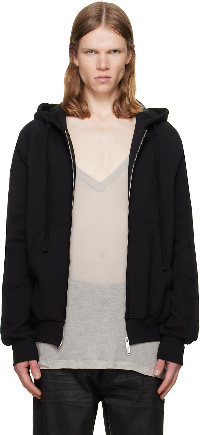 thom/krom: Black MSJ 711 Hoodie | SSENSE