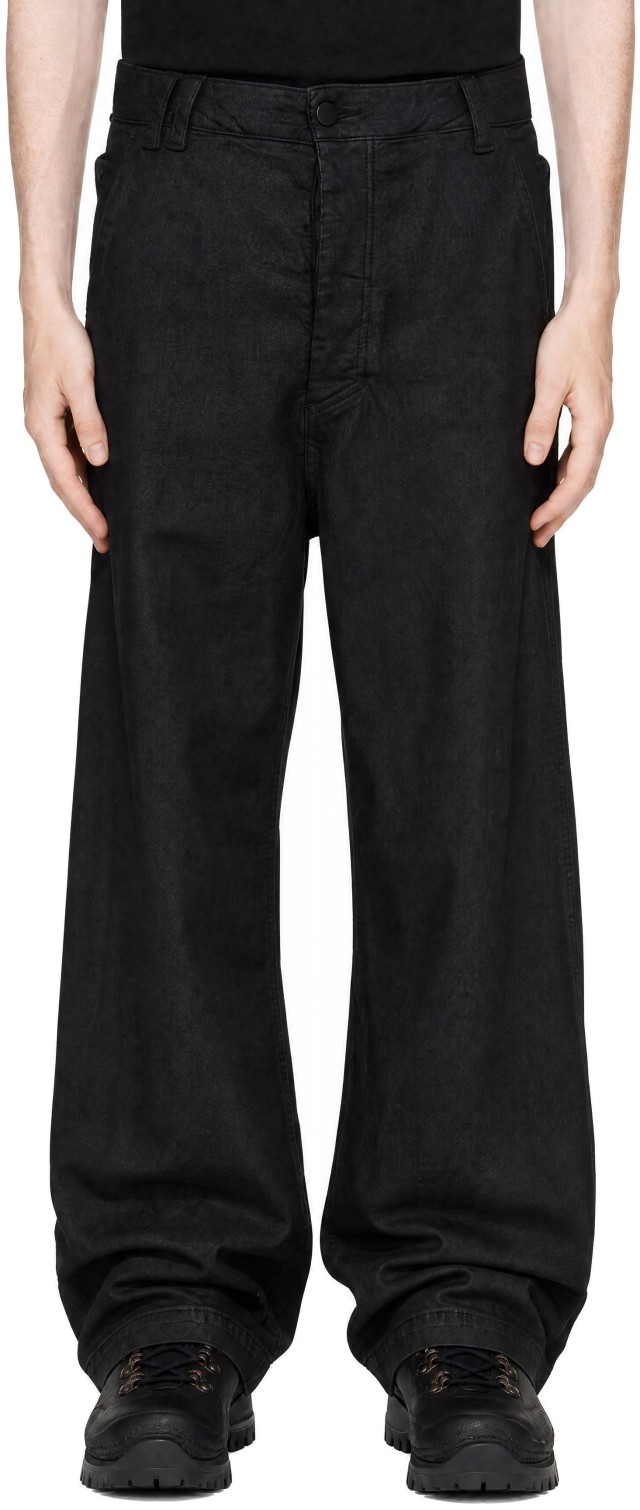 thom/krom: Black T 108 Coated Jeans | SSENSE