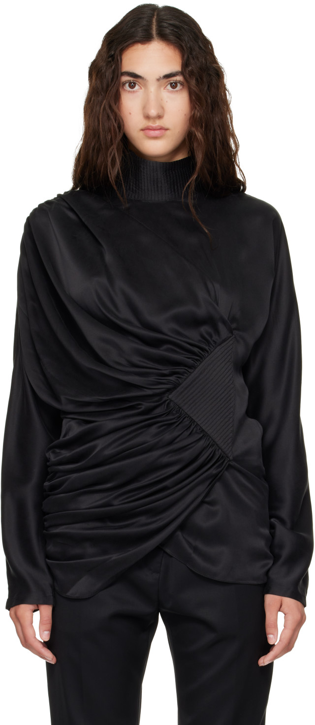 Kiko Kostadinov: Black Jacana Blouse | SSENSE Canada