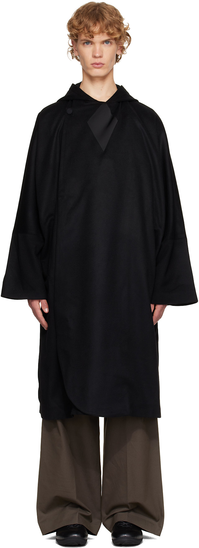 Kiko Kostadinov: Black Munno Hooded Coat | SSENSE