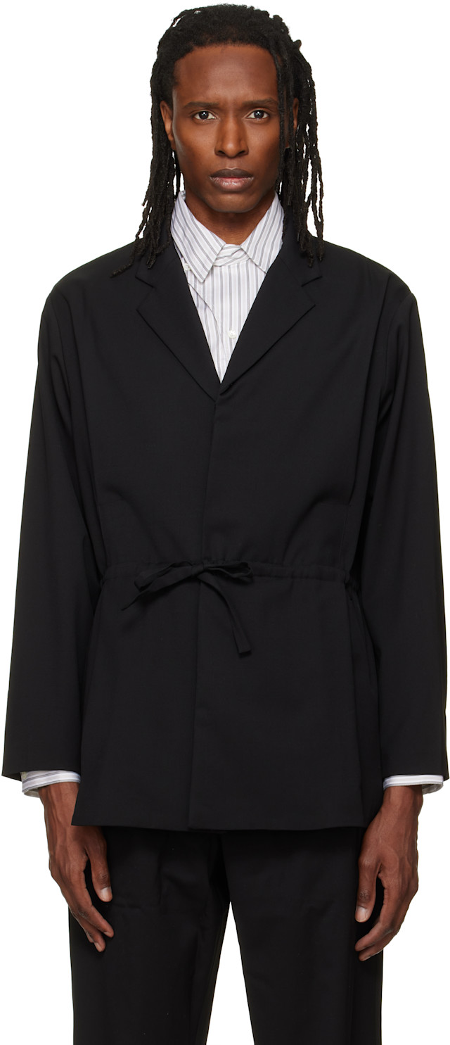 Kiko Kostadinov: Black Laan Gathered Blazer | SSENSE Australia