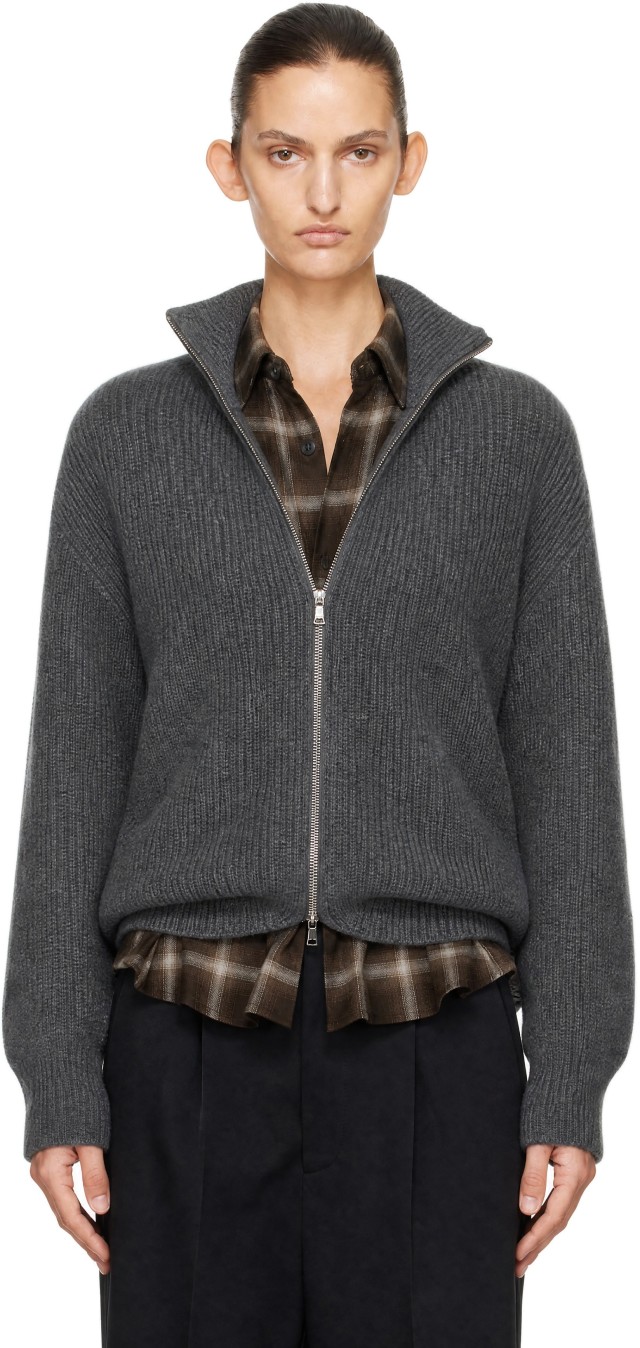 ssstein: グレー Extra Fine Wool Knit ドライバーズニット | SSENSE 日本