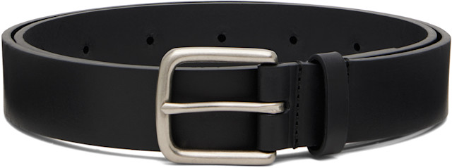 ssstein: Black Pinned Buckle Classic Leather Belt | SSENSE