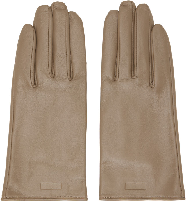 ssstein シュタイン Leather Glove ssstein: Taupe Leather Gloves | SSENSE