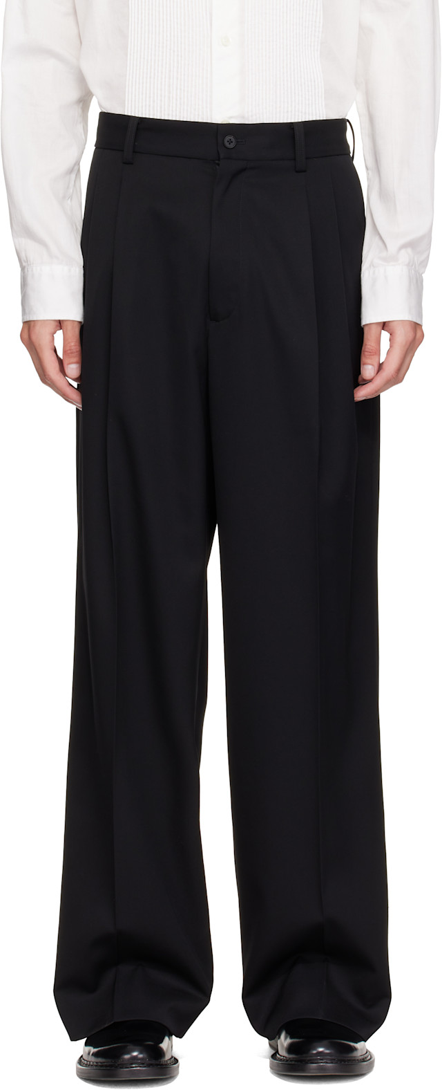 ssstein: Black Long Wide Trousers | SSENSE