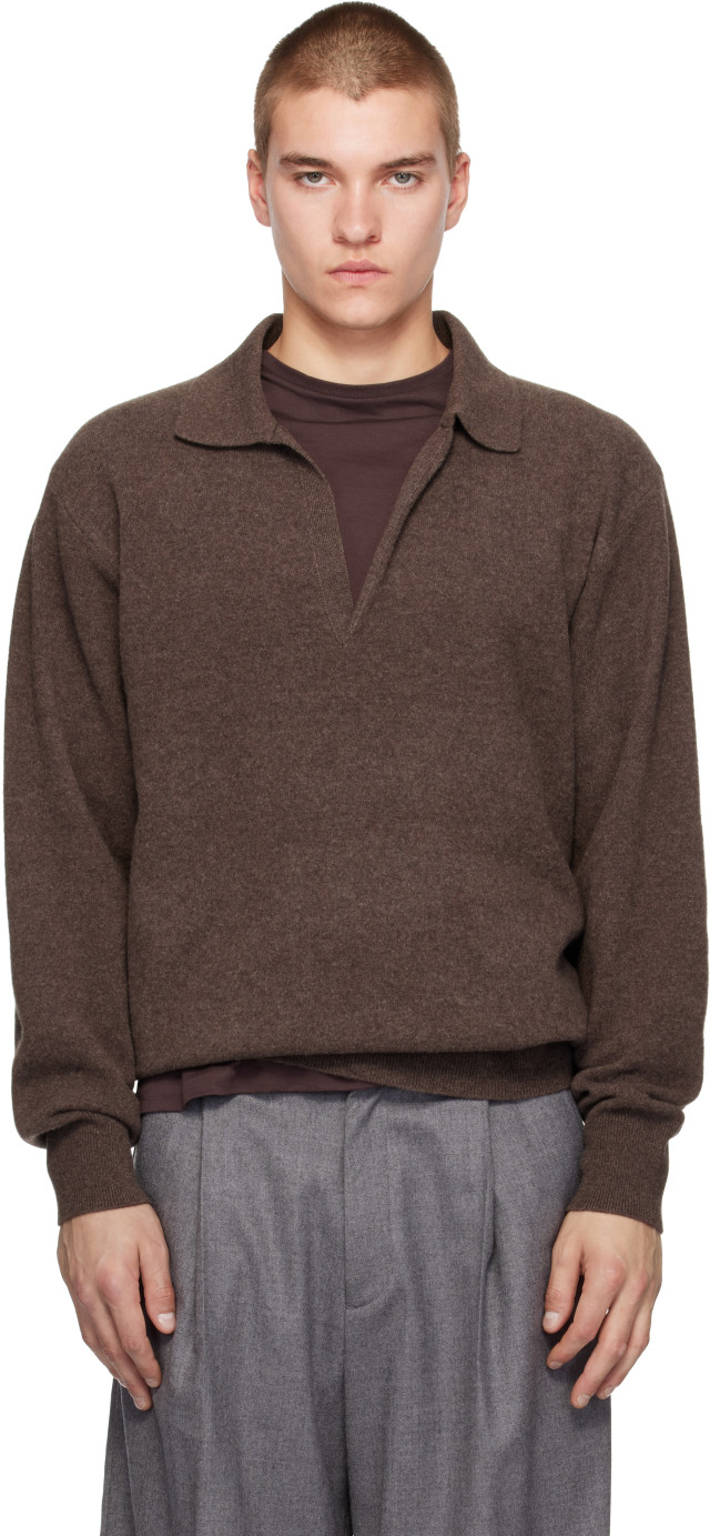 ssstein: ブラウン Extra Fine Wool Knit Skipper セーター | SSENSE 日本