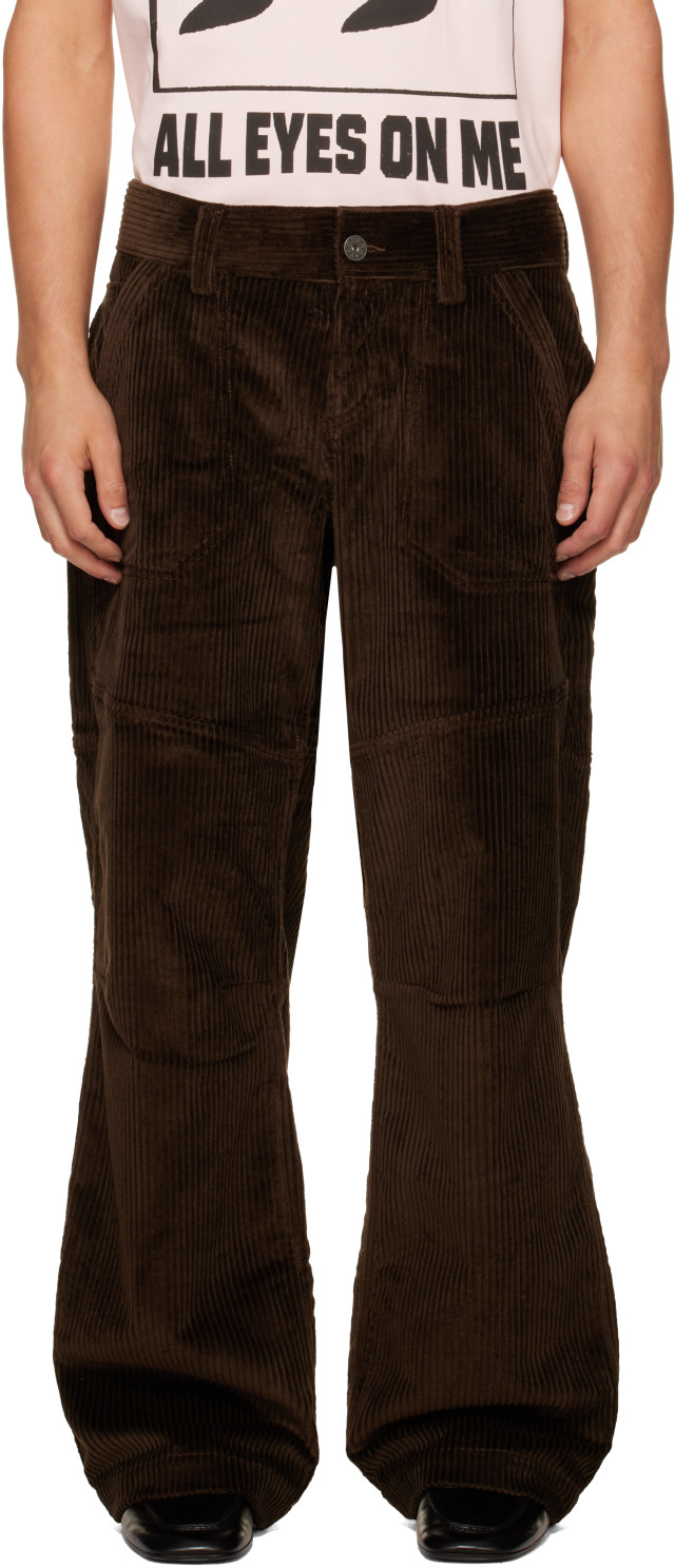 VAQUERA: Brown Corduroy Wide Trousers | SSENSE