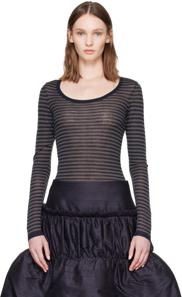 Paloma Wool: Gray & Navy Garul T-shirt | SSENSE