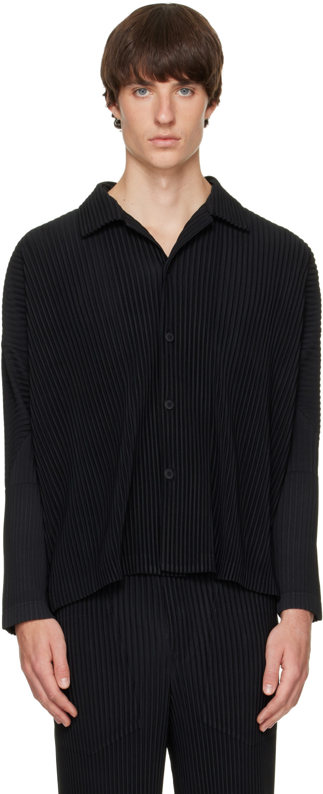 HOMME PLISSÉ ISSEY MIYAKE: Black Monthly Colors October Shirt | SSENSE